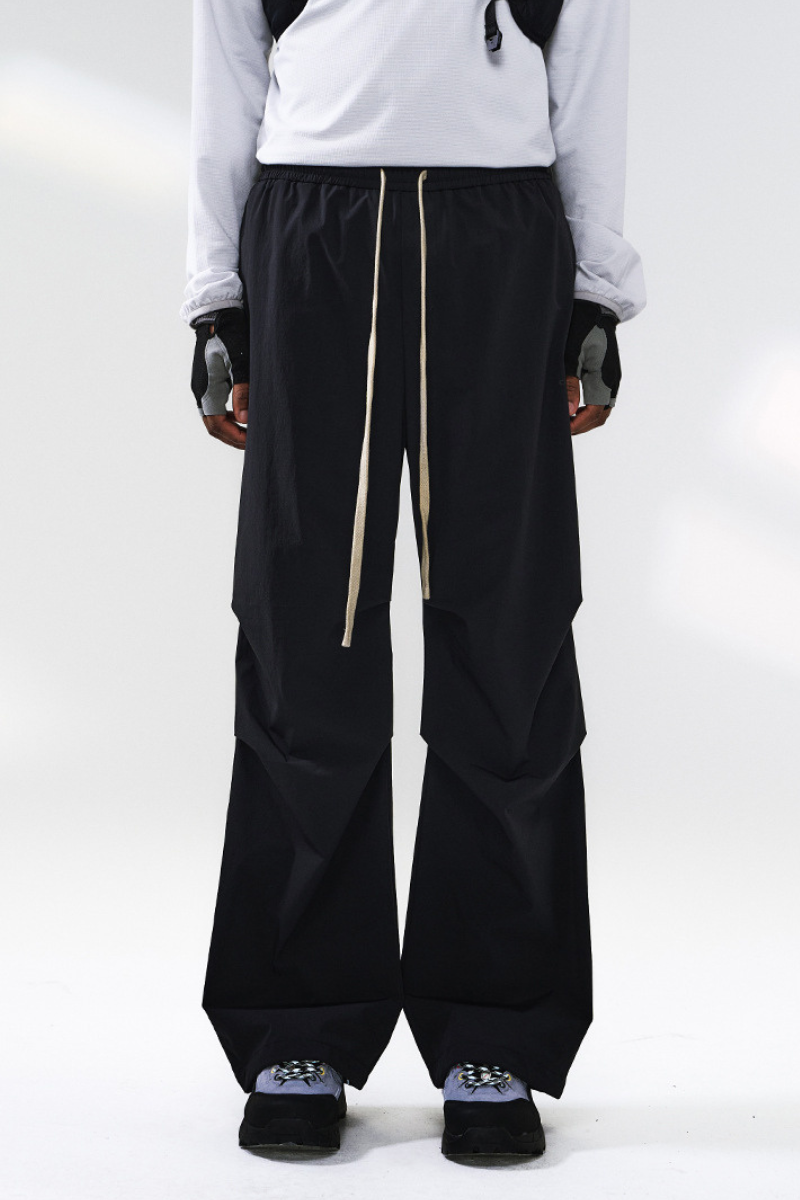 Men's Streetwear Side Pleated Quick-Dry Straight Leg Pants