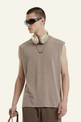 Men's Cotton Washed Retro Round-necked Tank Top