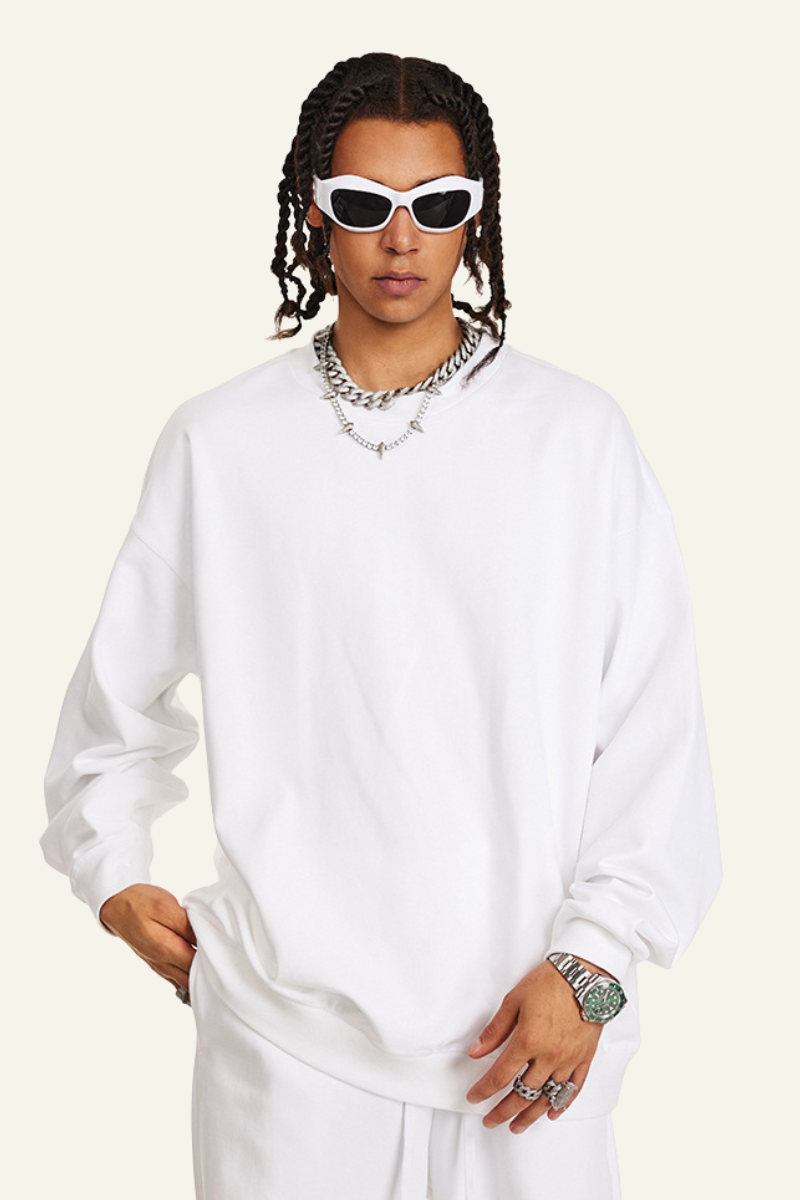 Men's Solid Color Athletic Wear Crewneck Pullover