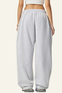 Women's Streetwear Color-Block Elastic Wide-leg Casual Pants