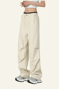 Women's Water-Resistant Lightweight Pleated  Cargo Pants
