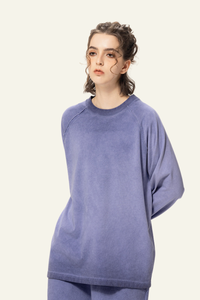 Women's Streetwear Washed Cotton Long-Sleeved T-shirt.