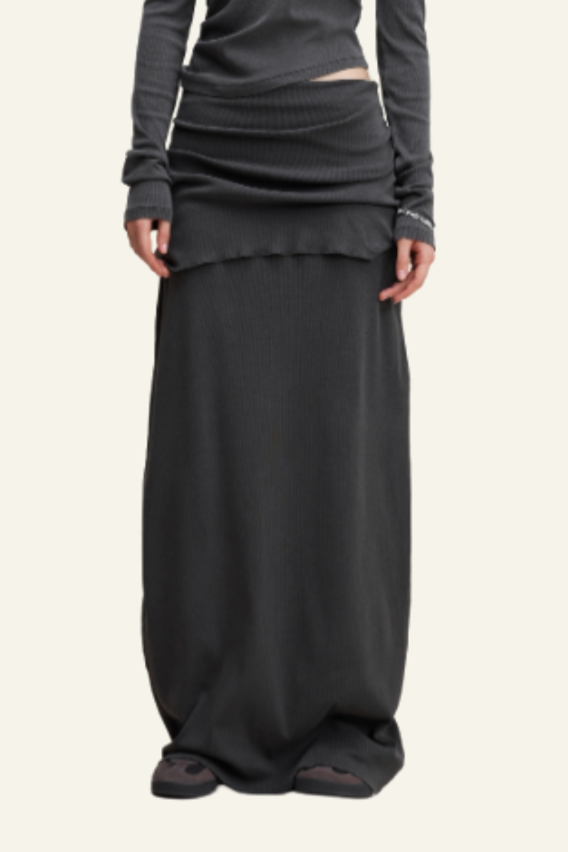 Women's Ruched Slim Fit Maxi Skirt.