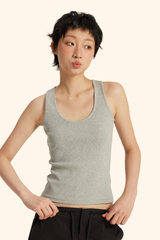Women's Spring Summer 280g Stretch Rib U-Neck Camisole