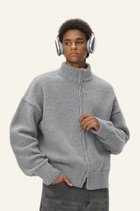 Men's Streetwear Old Money Stand-collar Sweater Jacket
