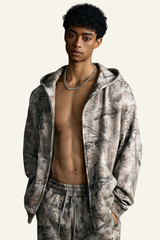 Men's Camouflage With Fleece Lining  Hooded Jacket