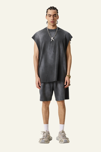 Men's Vintage Gradient Cotton Set:T-shirt And Short