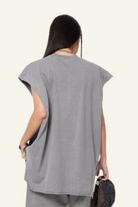 Women's Cotton 270 Heavyweight Washed Side Slit Tank Top