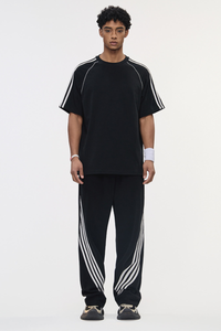 Comfortable short-sleeved shirt and wide-leg pants set