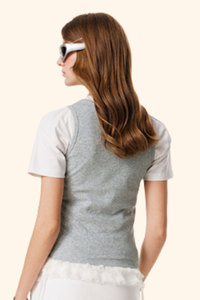 Women's Spring Summer Ribbed Crewneck Solid Tank Top