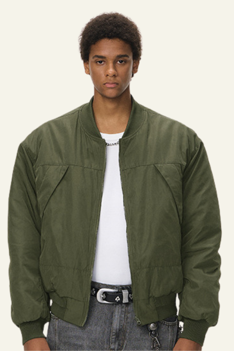 Men's Removable Faux-two-piece Baseball Jacket
