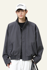 Men's Streetwear Stand Collar Zip-Up Jacket
