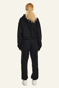 Women's Sports Set:Hooded Jacket And Cuffed Sweatpants