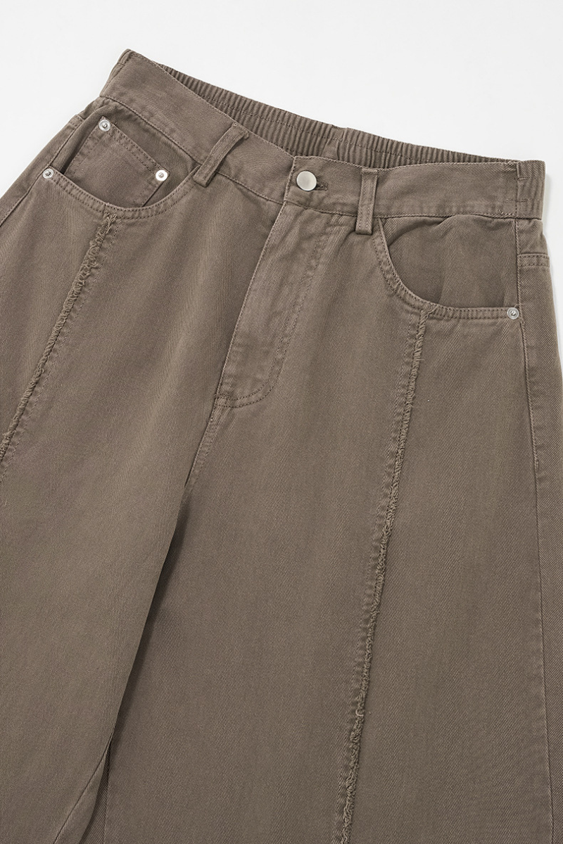 Men's Cotton Vintage Washed Frayed-edge Straight Leg Pants
