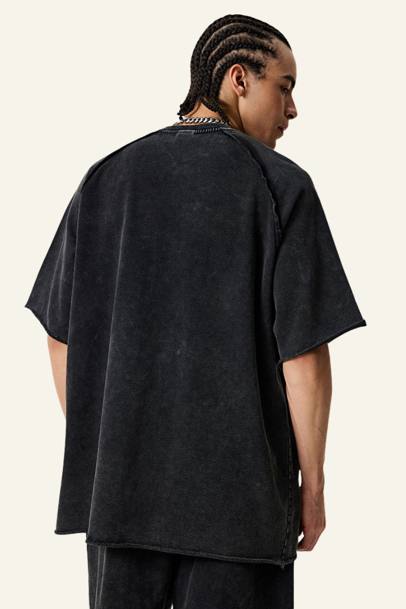 Men's Washed Wax-Dyed Cotton T-shirt.