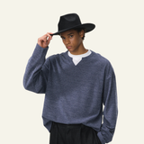 Men's Streetwear V-Neck Waffle Textured Knit Sweater