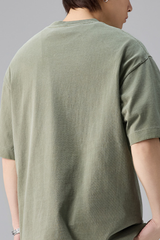 Men's Summer Cotton Washed Print Crewneck Tee
