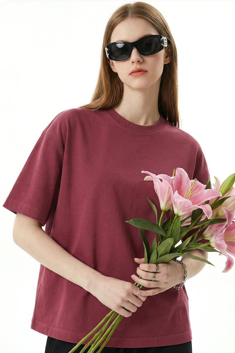 Women's 280g Spring Solid Cotton Boxy Oversized Tee