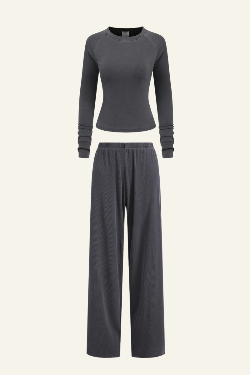 Women's Set:Long Sleeves T-shirt & Casual Pants