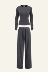 Women's Set:Long Sleeves T-shirt & Casual Pants