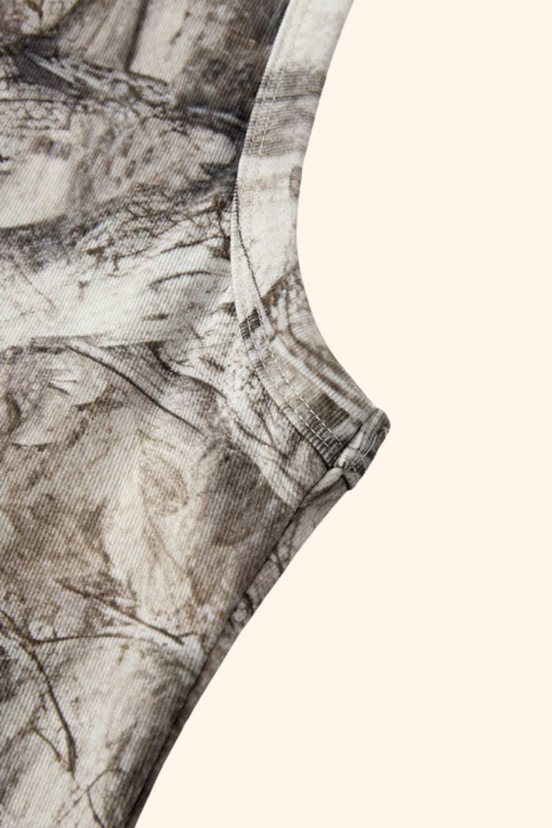 Women's Spring Summer 315g Ribbed Camo Racerback Tank