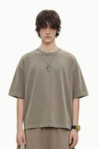 Men's Summer 280g Cotton Washed Oversized Boxy Tee