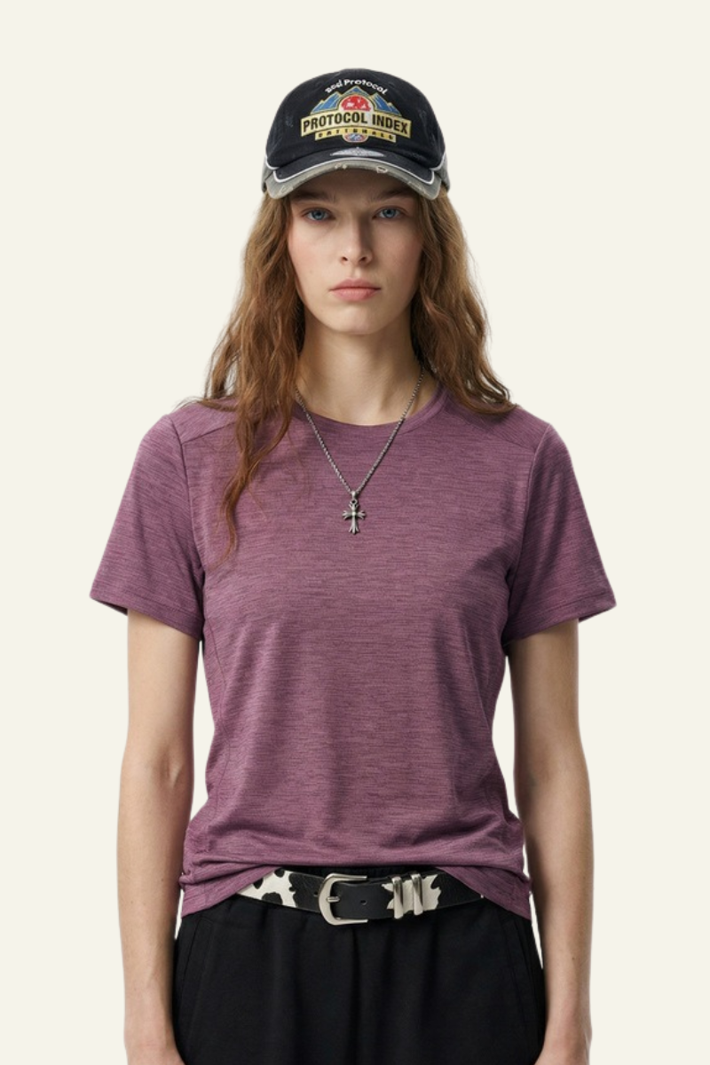 Women's Streetwear Slim Quick-Dry Solid T-shirt