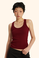 Women's Spring Summer 280g Stretch Rib U-Neck Camisole