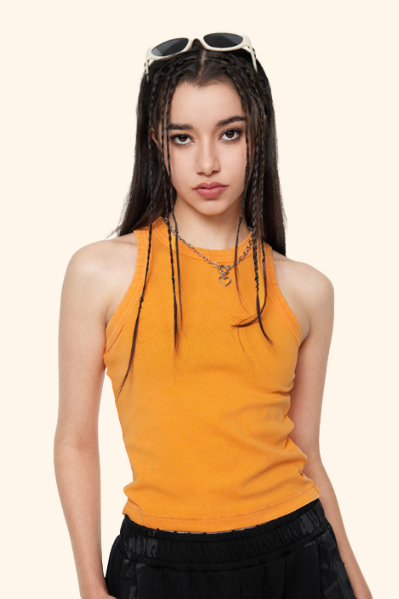 Women's Spring Summer 235g Cooling Washed Crewneck Tank