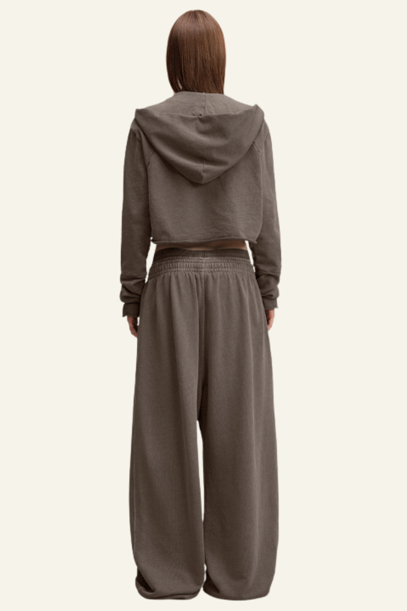 Women's Vintage Streetwear Set:Hoodie & Casual Pants