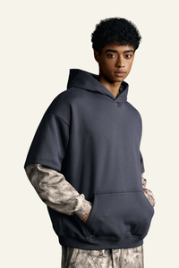 Men's Streetwear Faux Two-Piece Fleece-Lined Hoodie