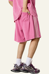 Men's Cotton Streetwear Washed Three side stripes Shorts
