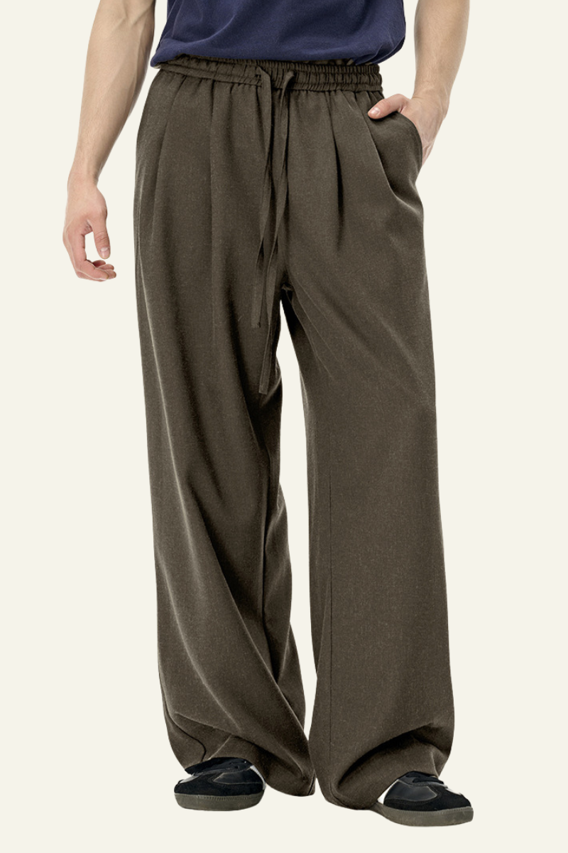 Men's Streetwear Loose-fitting Solid Straight Leg Pants