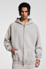 Men's Fall Winter 360g Washed Batik Fleece Loose Hoodie