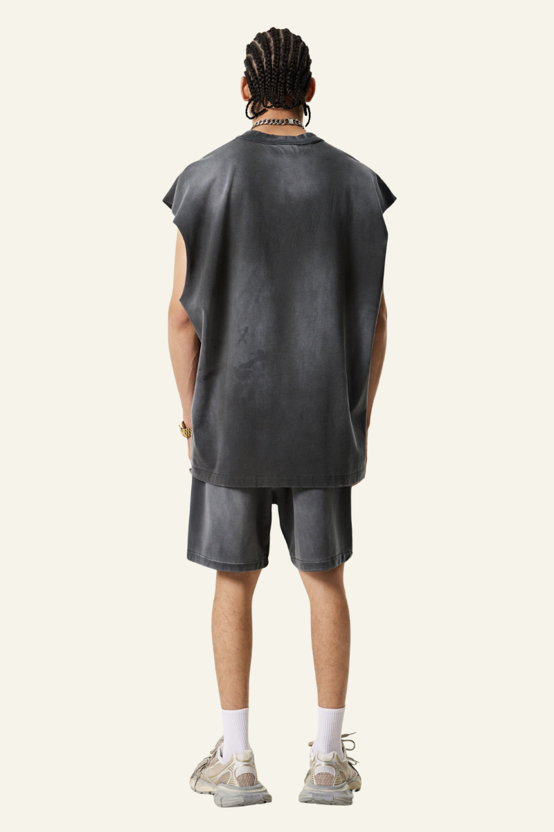 Men's Vintage Gradient Cotton Set:T-shirt And Short