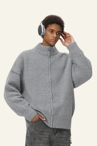 Men's Streetwear Old Money Stand-collar Sweater Jacket