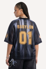 Men's Spring Summer Black Gold Fade V-Neck Mesh Print Tee