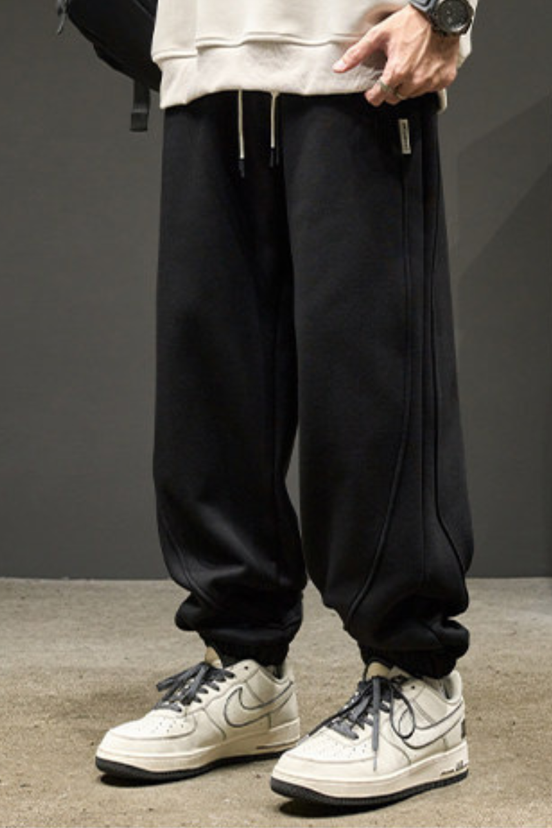 Men's Summer Solid Drawstring Heavy Jogger Pants