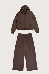 Men's Streetwear Set:Cropped Hooded Jacket And Sweatpants