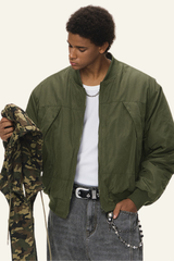 Men's Removable Faux-two-piece Baseball Jacket