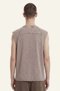 Men's Cotton Washed Retro Round-necked Tank Top