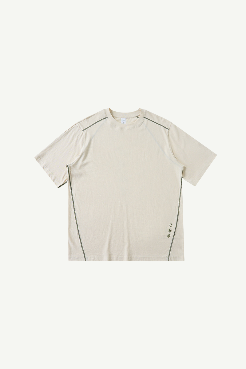 Women's Cotton Drop Shoulder Tee Back Vertical Print