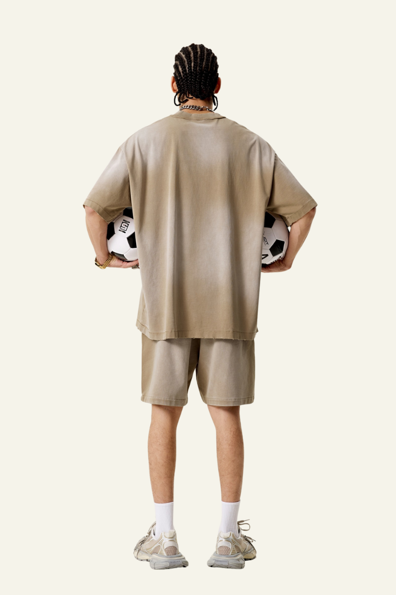 Men's Streetwear Cotton Set:Sleeveless T-shirt And Short