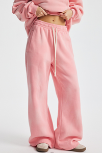 Men's Streetwear Washed Distressed Fleece-Lined  Pants