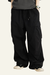 Men's Streetwear Washed Cotton Side Pockets Cargo Pants