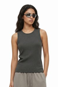 Women's Summer 430g Heavy Ribbed Solid Sleeveless Tank