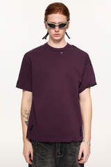 Men's Summer 240g Cotton Reversible Distressed Loose Tee