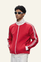 Men's Streetwear Vintage Stand-Collar Side-Striped Jacket
