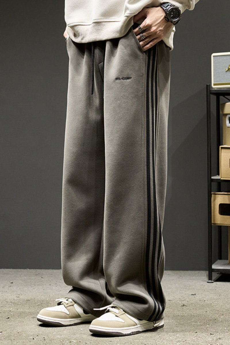 Unisex Spring Summer Heavy Side Stripe Drawstring Pants