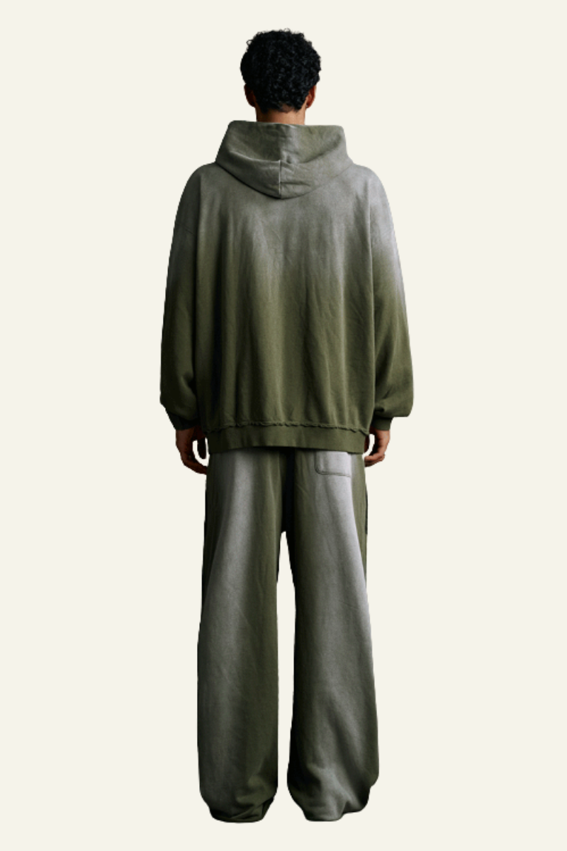 Men's Cotton Gradient Color Set:Hoodie And Casual Pants